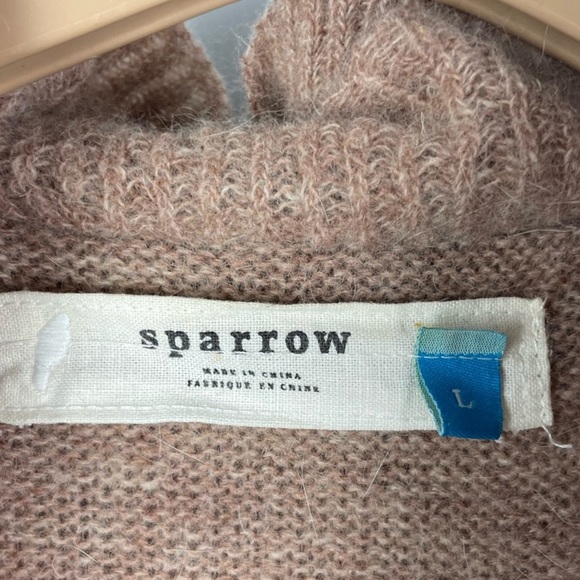 Anthropologie Sparrow Tan Knit Every Which Way Wool Angora Cardigan Sweater - Picture 6 of 8